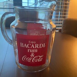 Coca Cola Glass Pitcher with Red Label